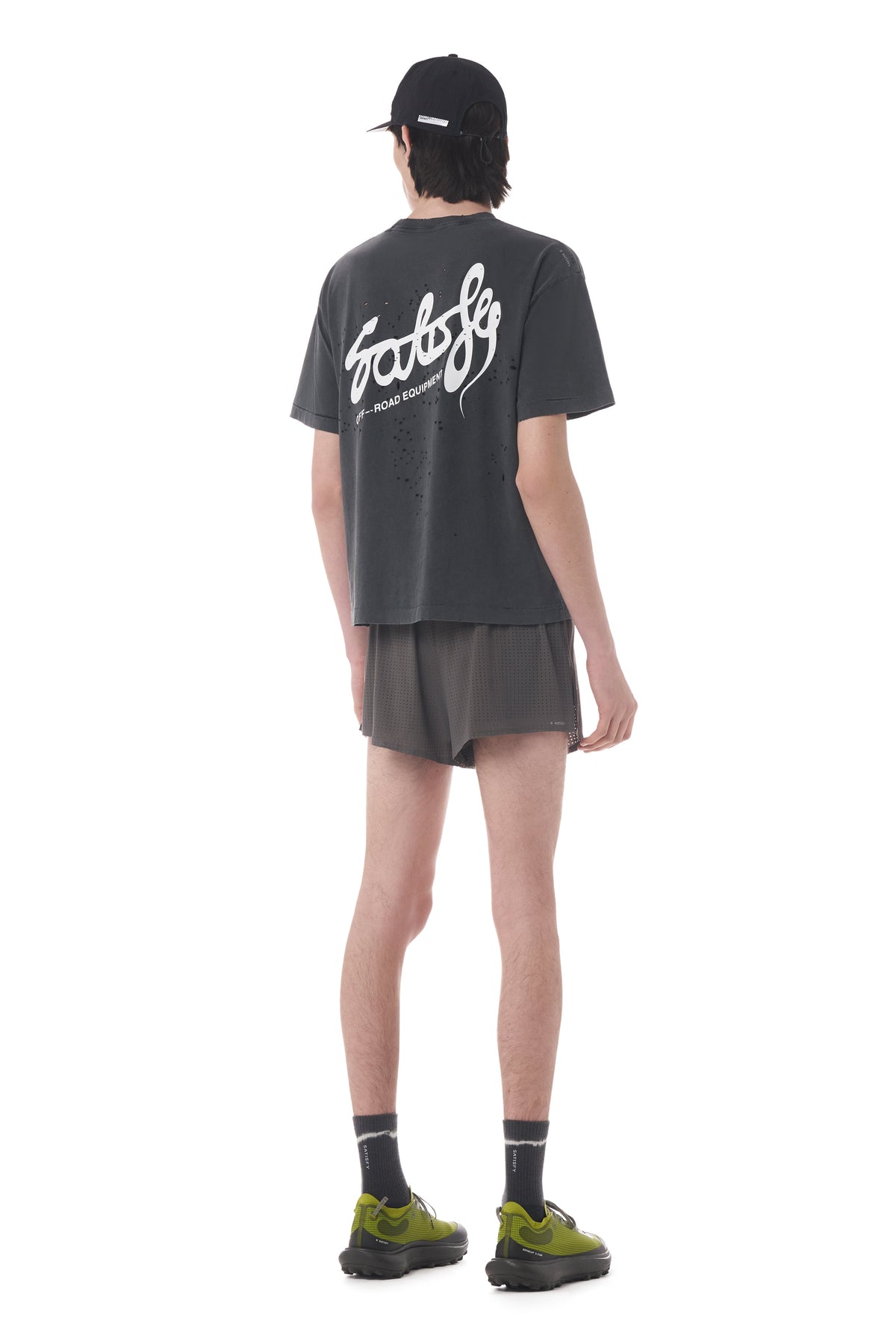 MothTech T-Shirt Aged Black Eagle by Satisfy, worn full body