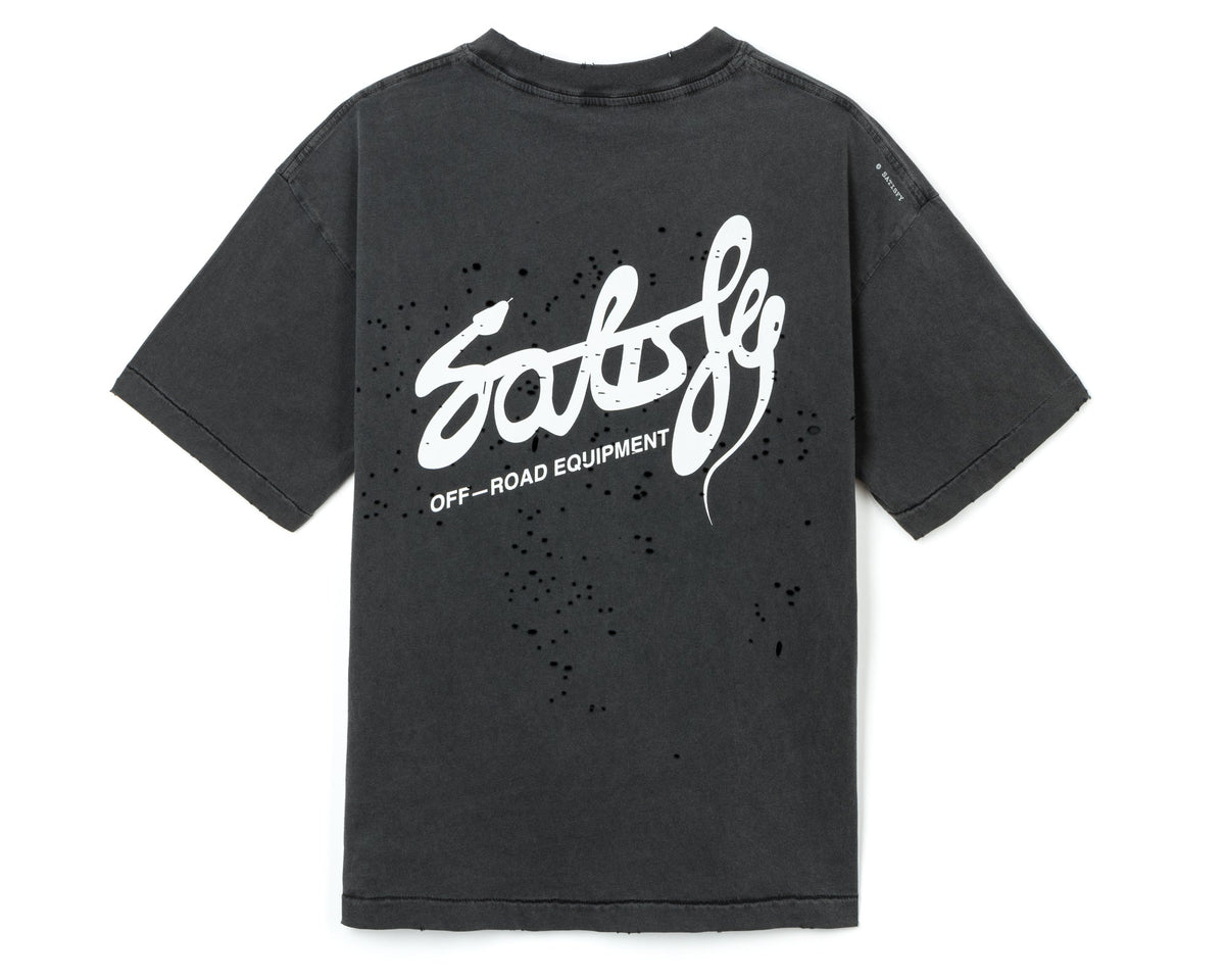 MothTech T-Shirt Aged Black Eagle by Satisfy, back view