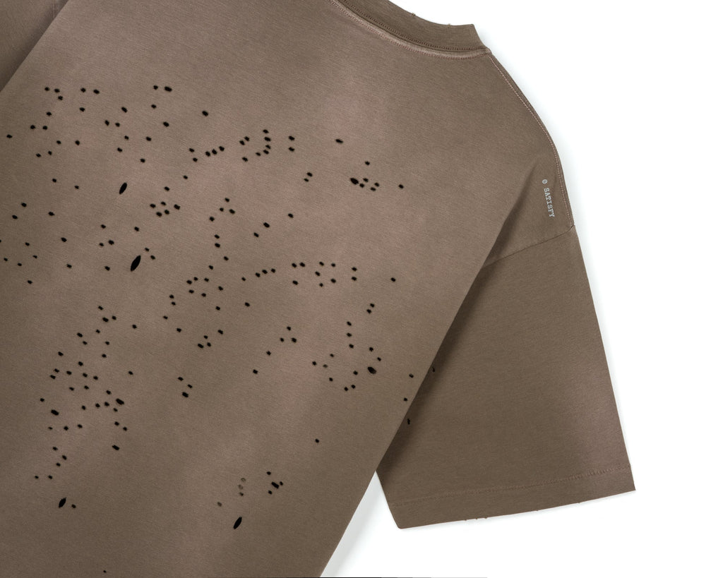 MothTech T-Shirt Sun Bleached Rain Drum by Satisfy, sleeve detail