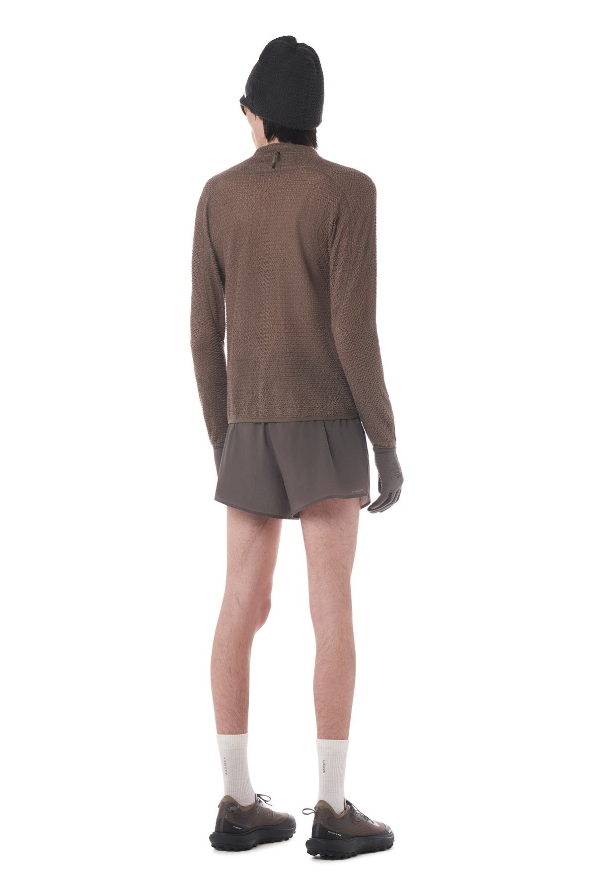 FuzzFleece AD Half-Zip in Falcon by Satisfy, worn full body