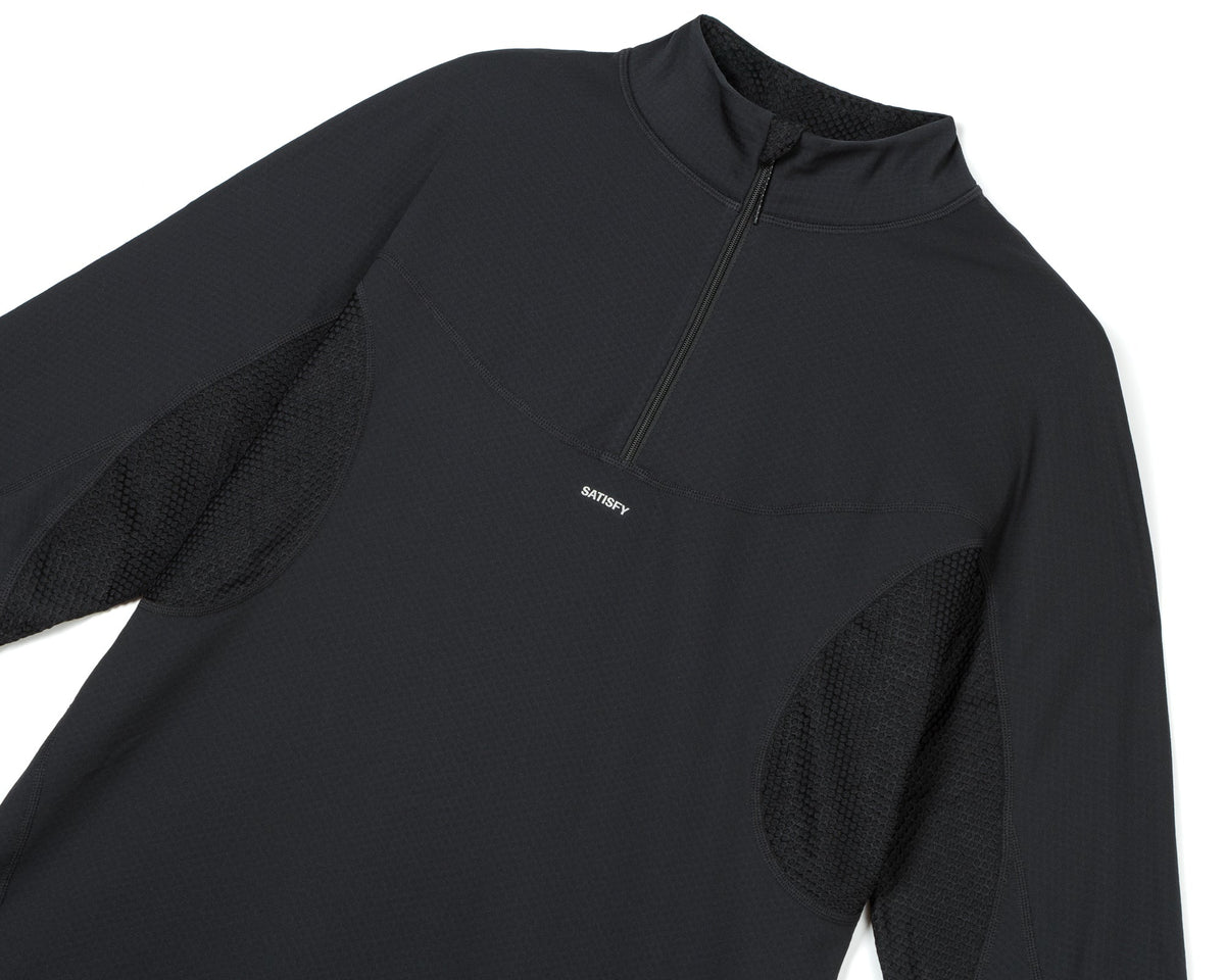 Fuzzfleece Octa Half-Zip Long Tee Black by Satisfy, side