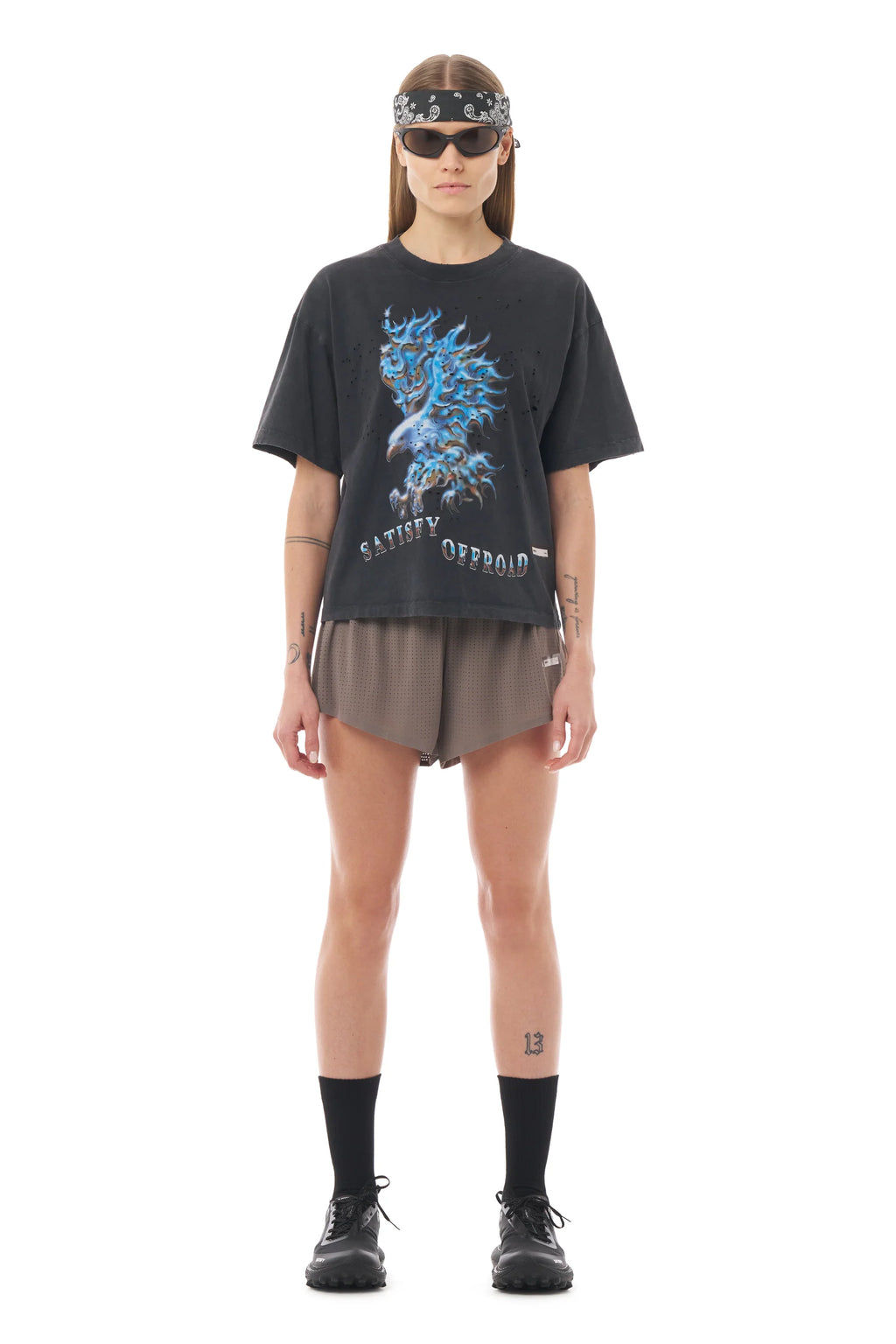 MothTech T-Shirt Aged Black Falcon by Satisfy