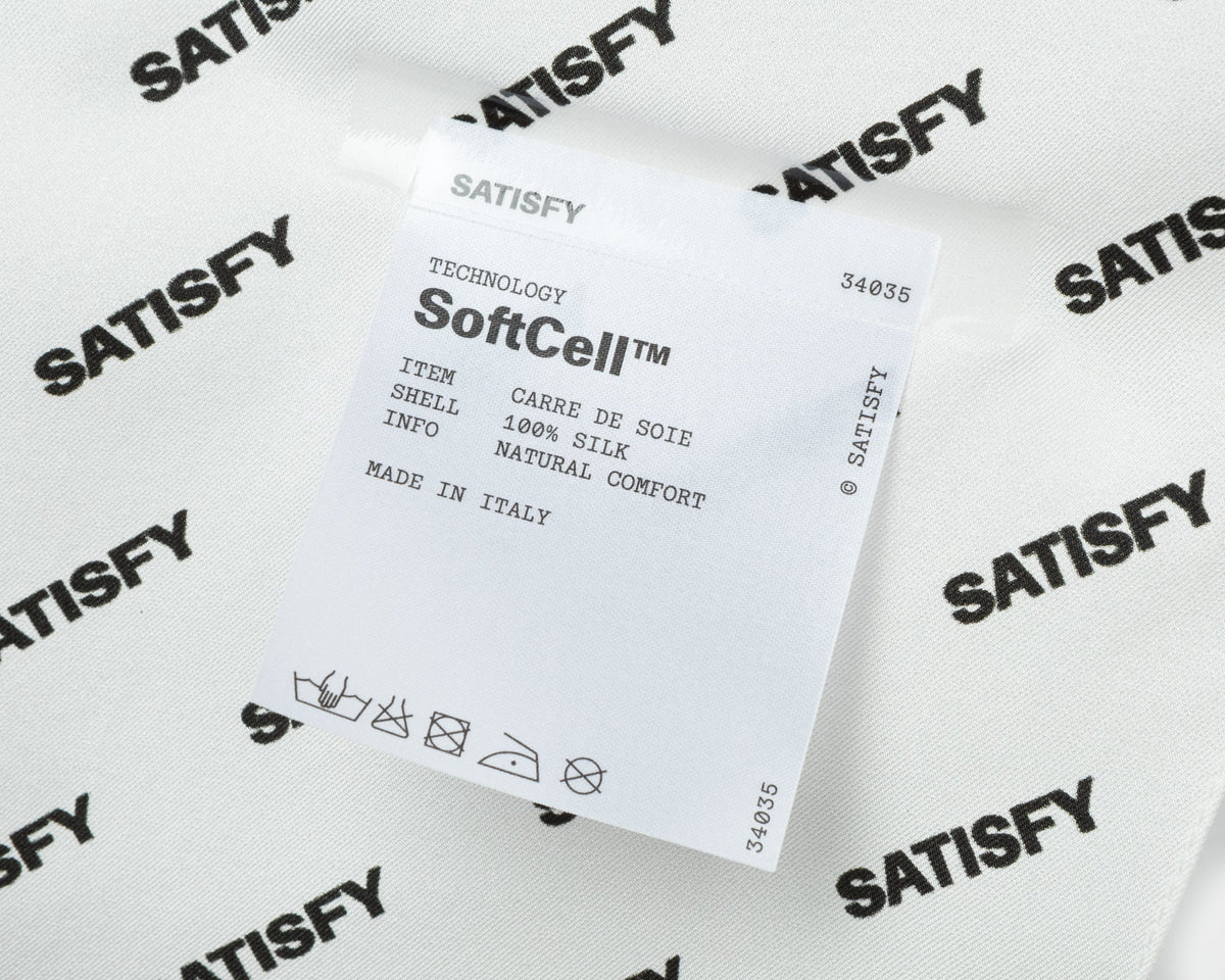 SoftCell Carré de Soie Bandana White Down by Satisfy, care label