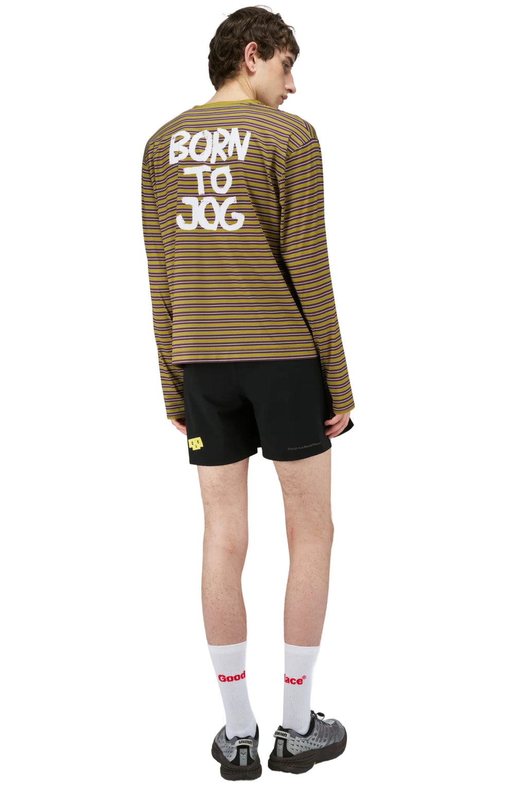 Men's Striped Long Sleeve in Mud Gold by UNNA