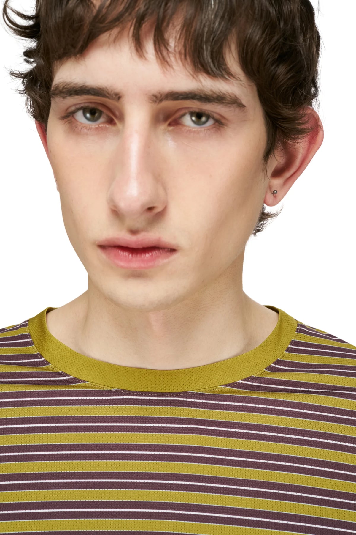 Men's Striped Long Sleeve in Mud Gold by UNNA