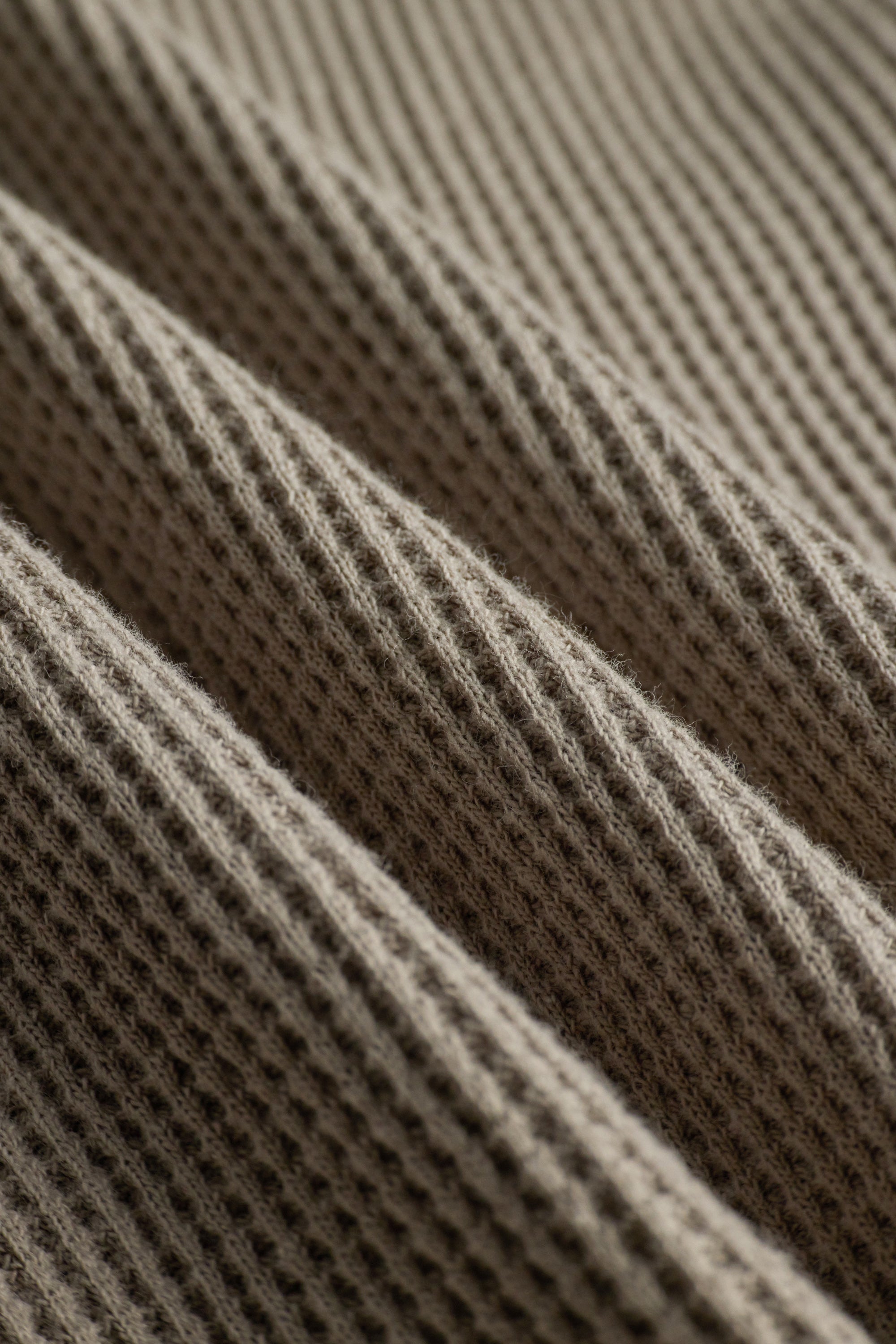 Long Sleeve Waffle Tee Stone Grey