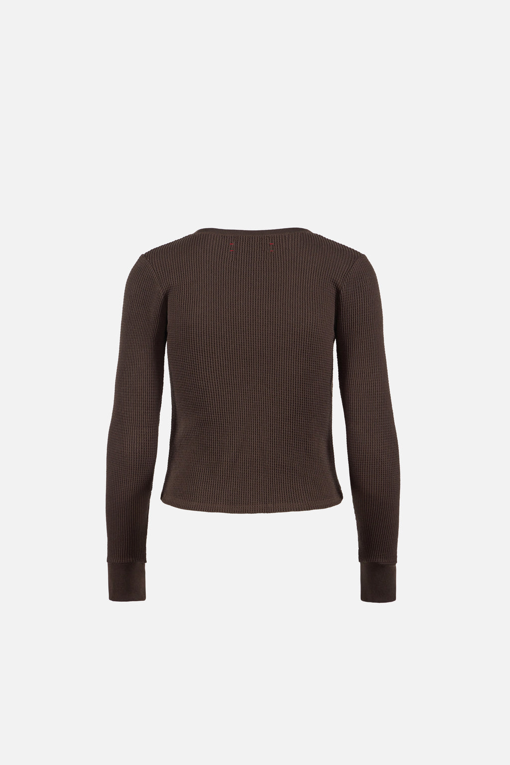 Fitted Long Sleeve Waffle Tee Umber