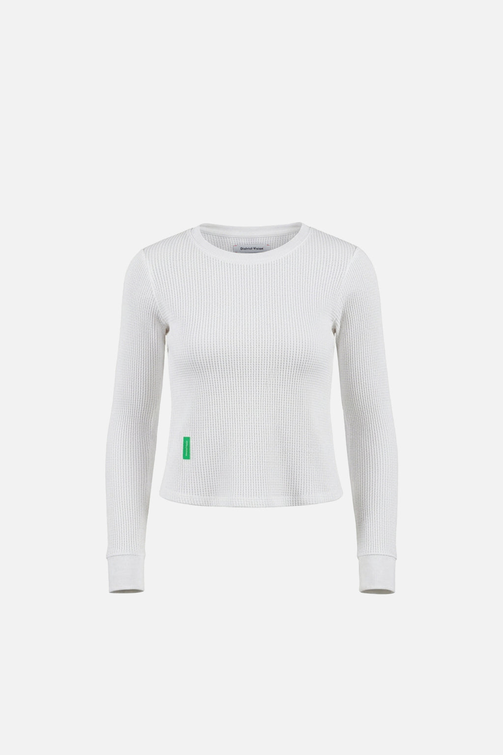 Fitted Long Sleeve Waffle Tee White