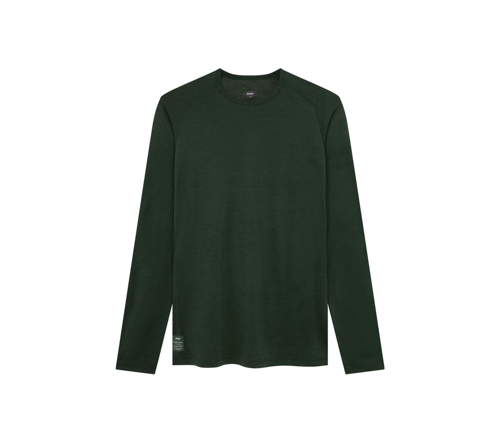 Men's L/S Merino & Silk Base Layer Forest Night by SOAR