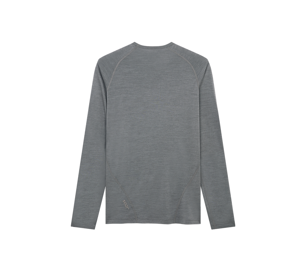 Men's L/S Merino & Silk Base Layer Grey by SOAR