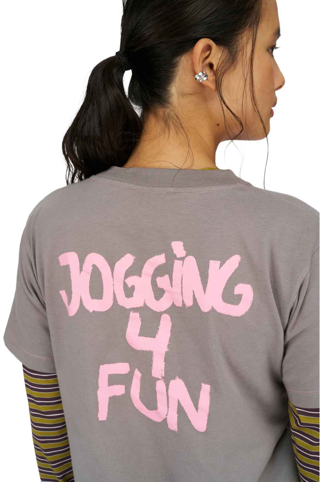Women's Jogging 4 Fun Tee in Steel Grey by UNNA