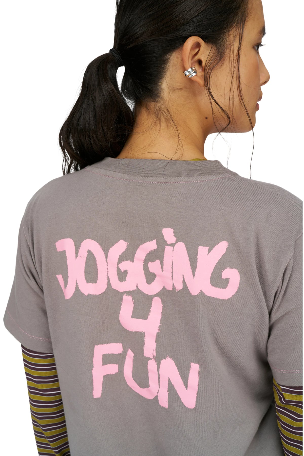 Women's Jogging 4 Fun Tee in Steel Grey by UNNA