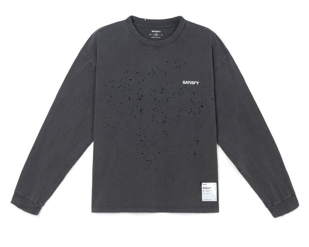MothTech Long Tee Aged Black by Satisfy, front view