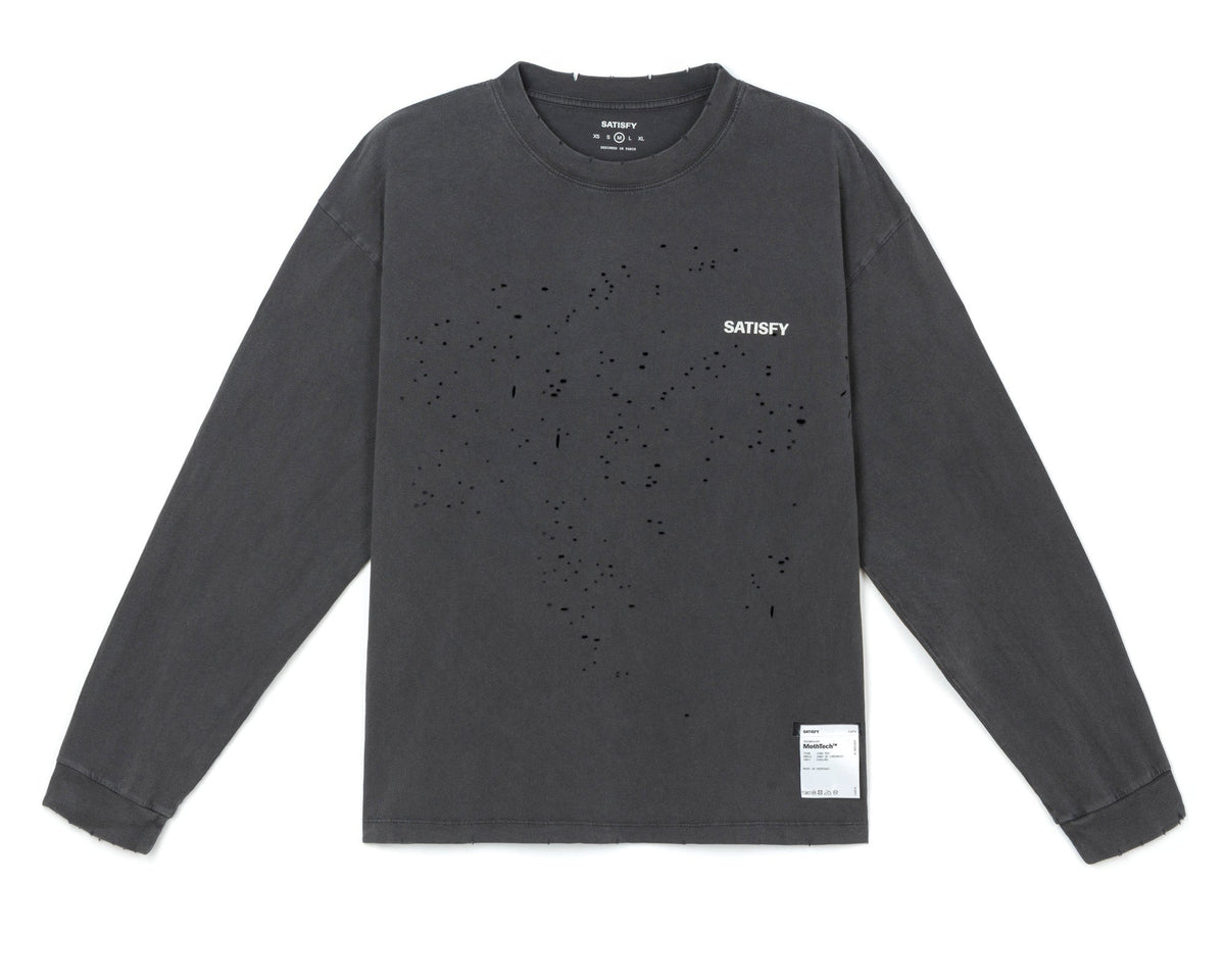 MothTech Long Tee Aged Black by Satisfy, front view