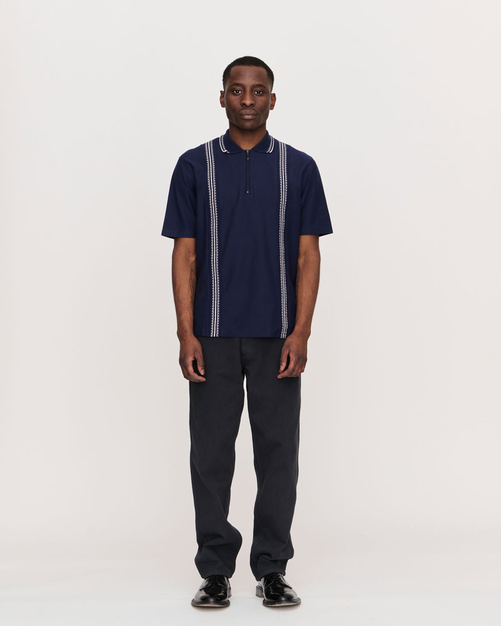 Panel Zip Polo Navy