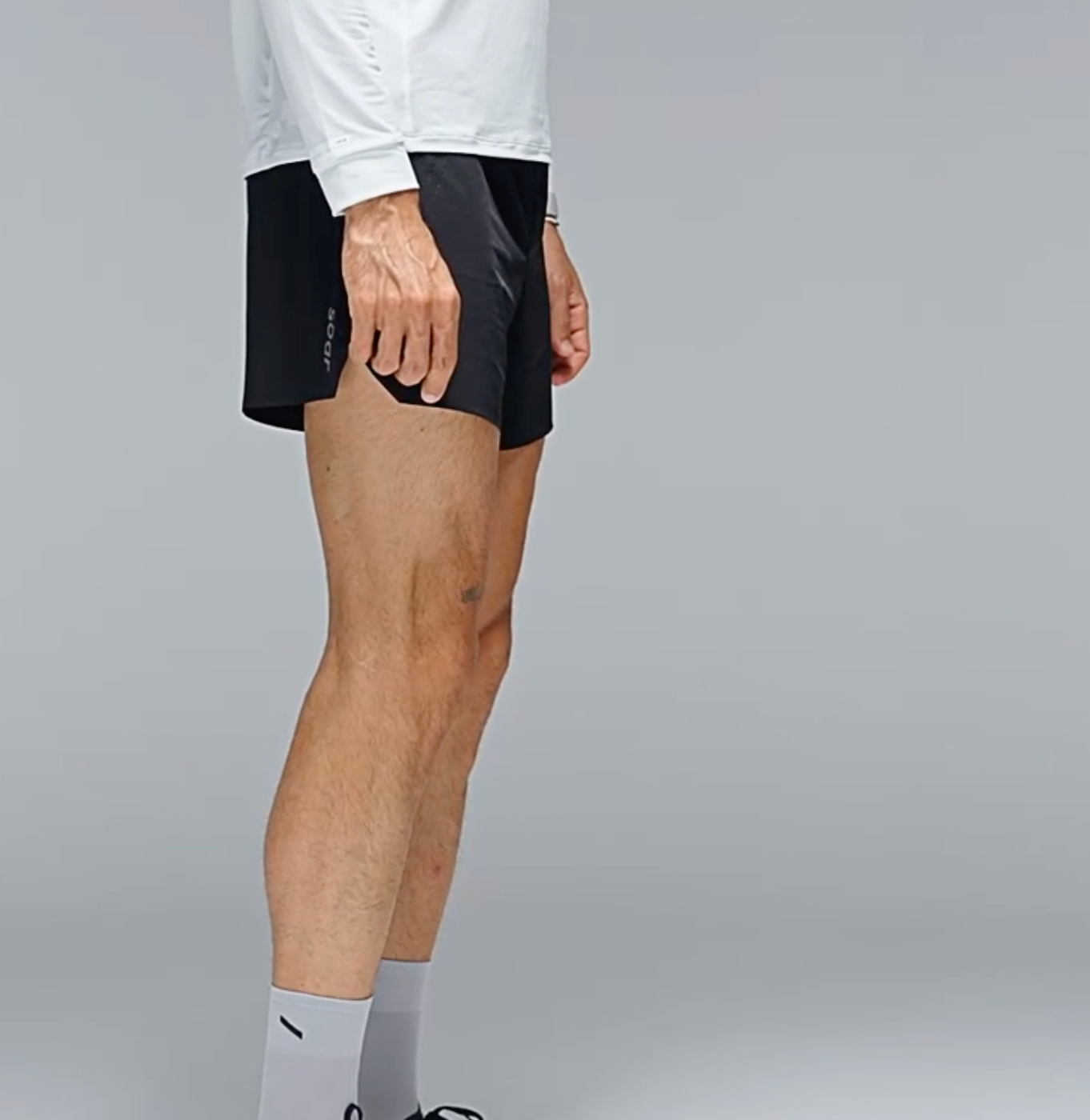 MEN'S RUN SHORTS Silver Grey