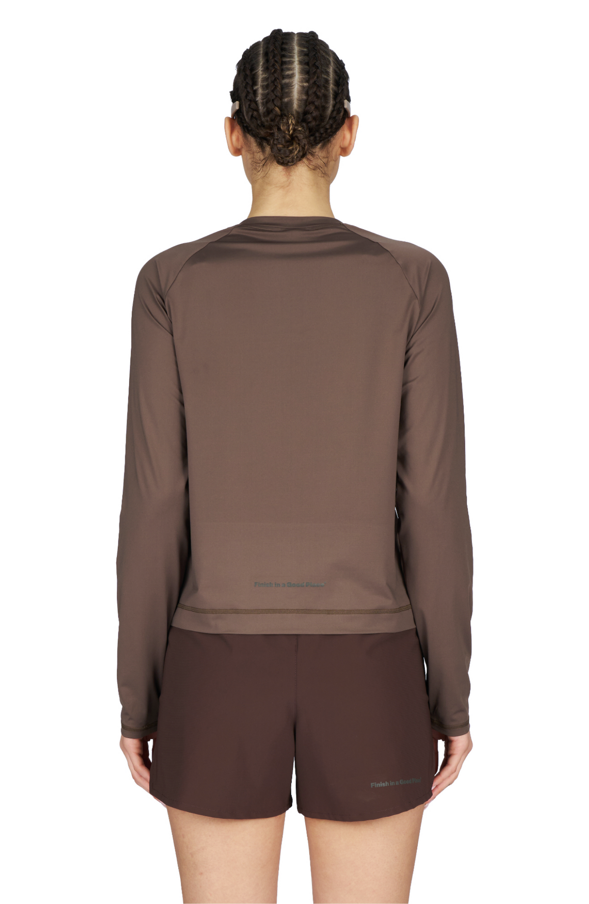 Shiny Long Sleeve Wren Brown by UNNA