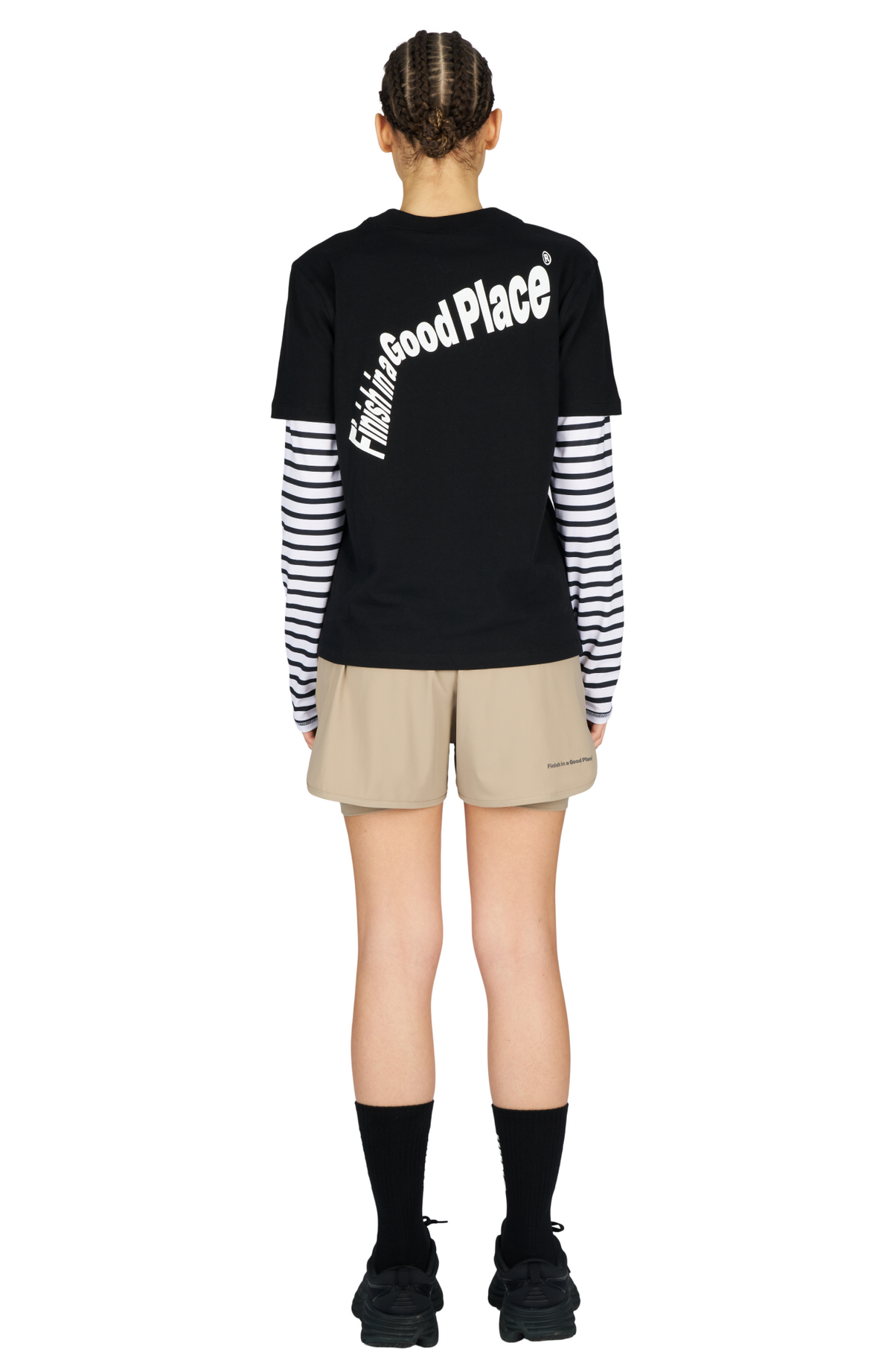 Women's Skewed Tee in Black by UNNA