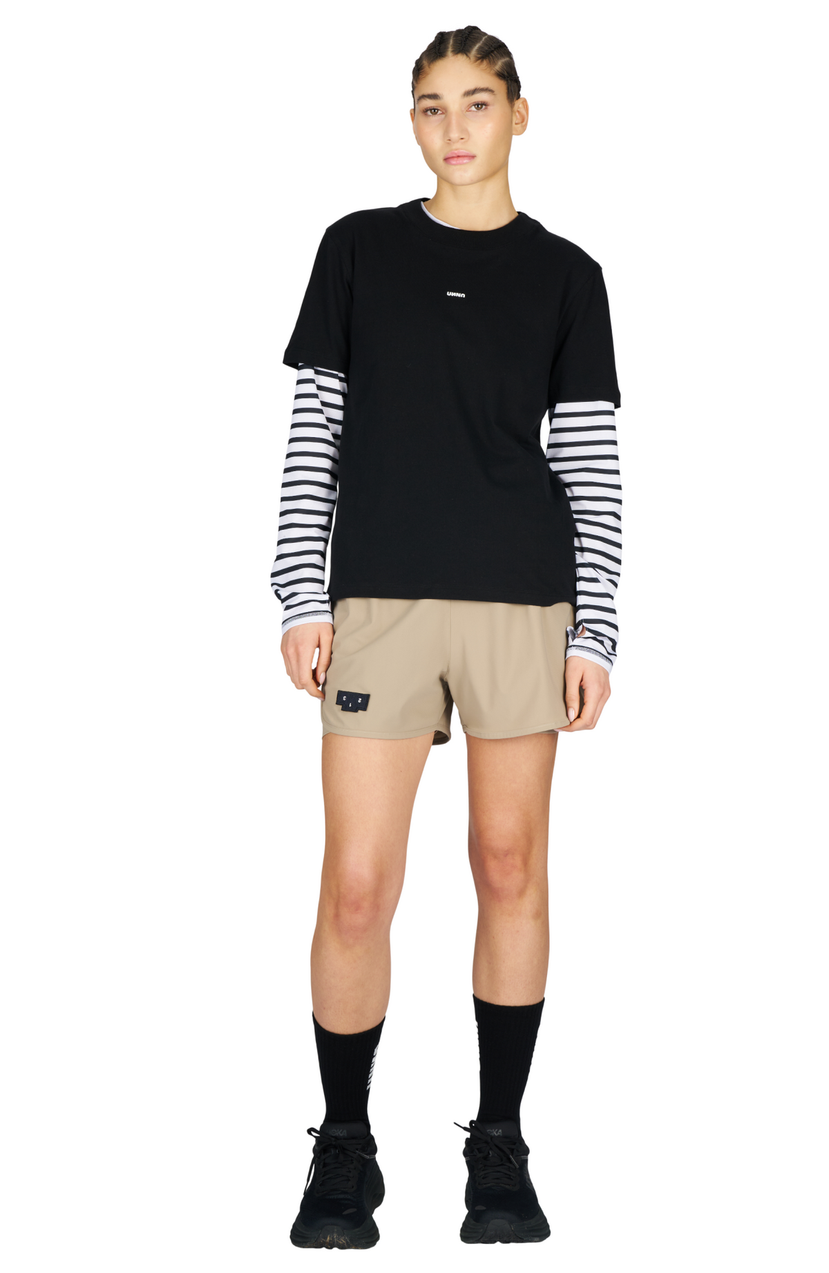 Women's Skewed Tee in Black by UNNA