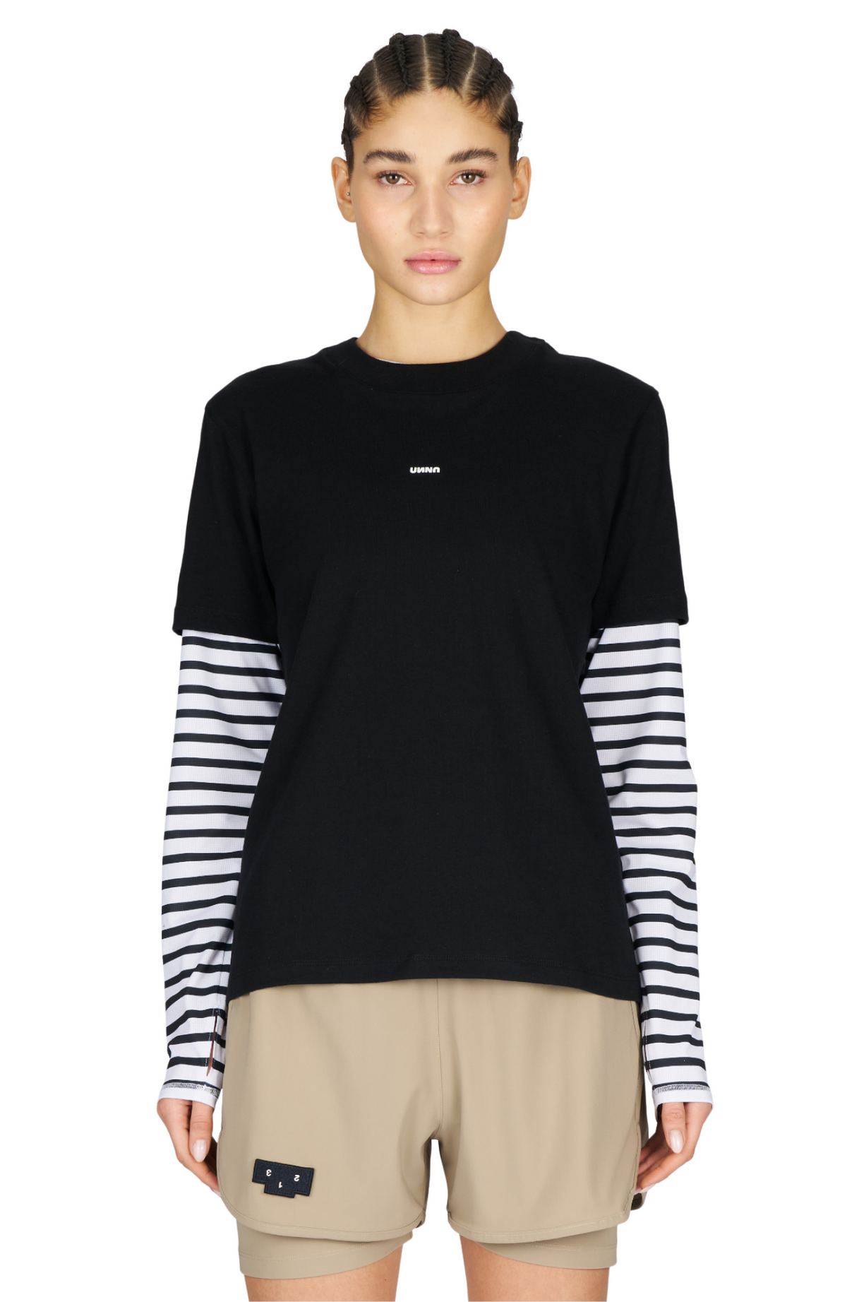 Women's Skewed Tee in Black by UNNA