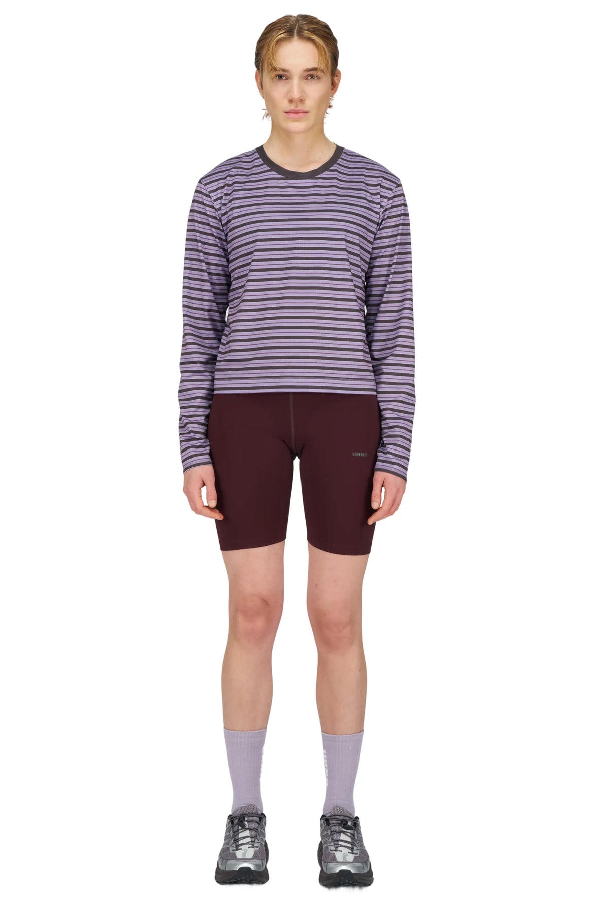 Women's Striped Long Sleeve in Grape by UNNA