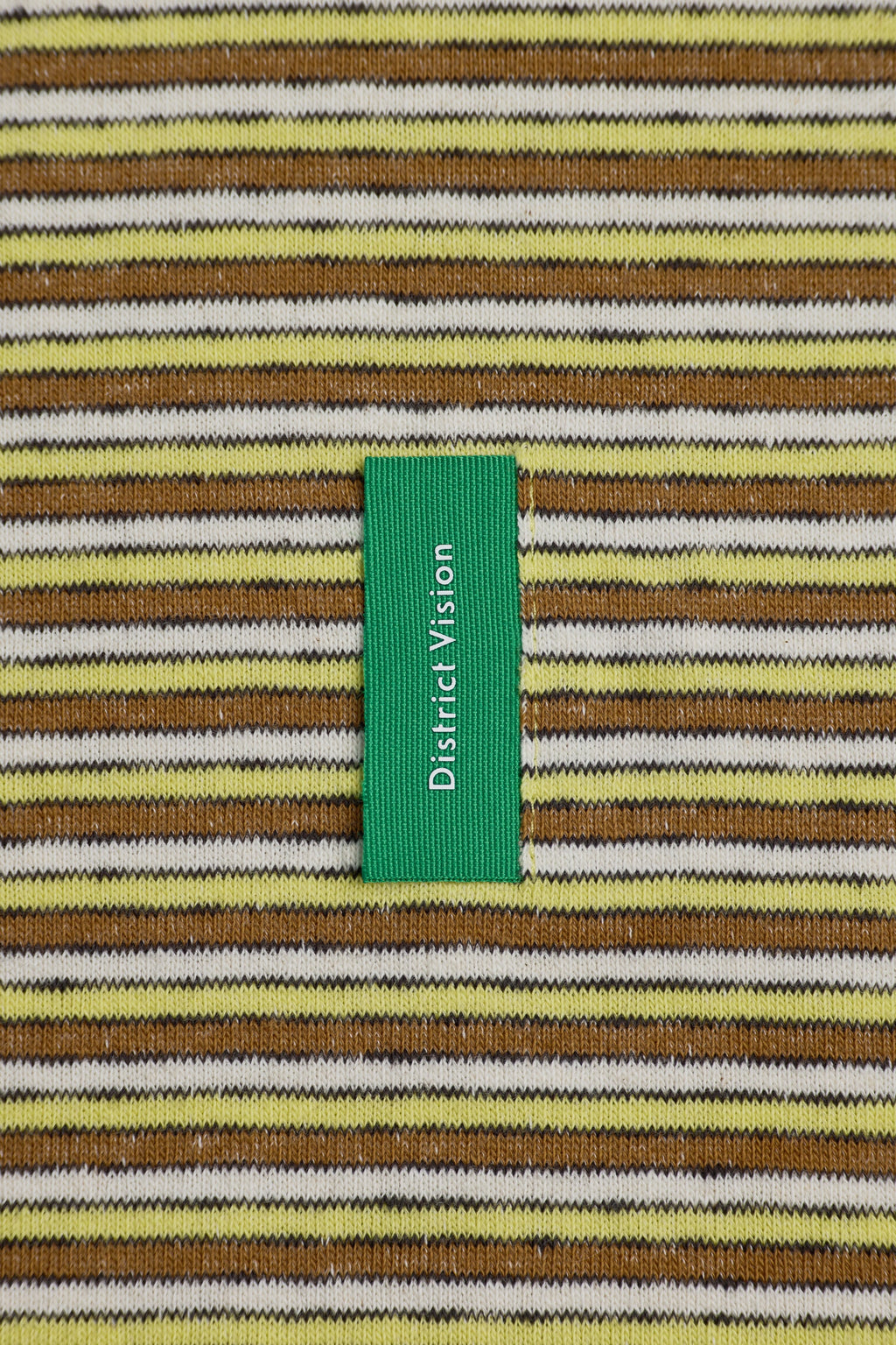 Long Sleeve Stripe Tee in Yellow Stripe by District Vision - label detail