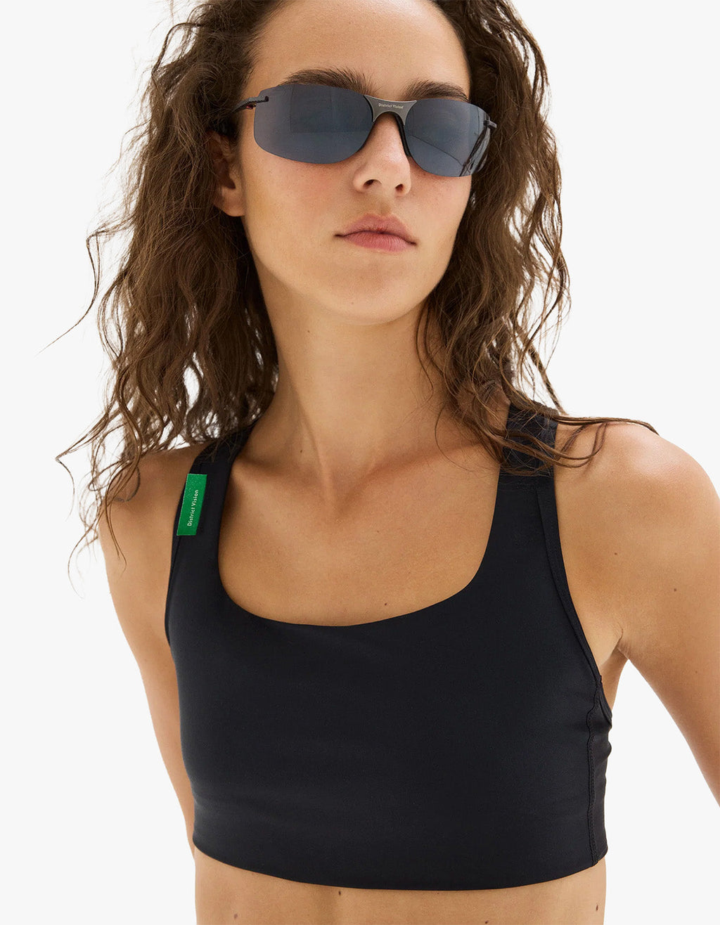 Medium Support Racer-Back Bra in Black by District Vision