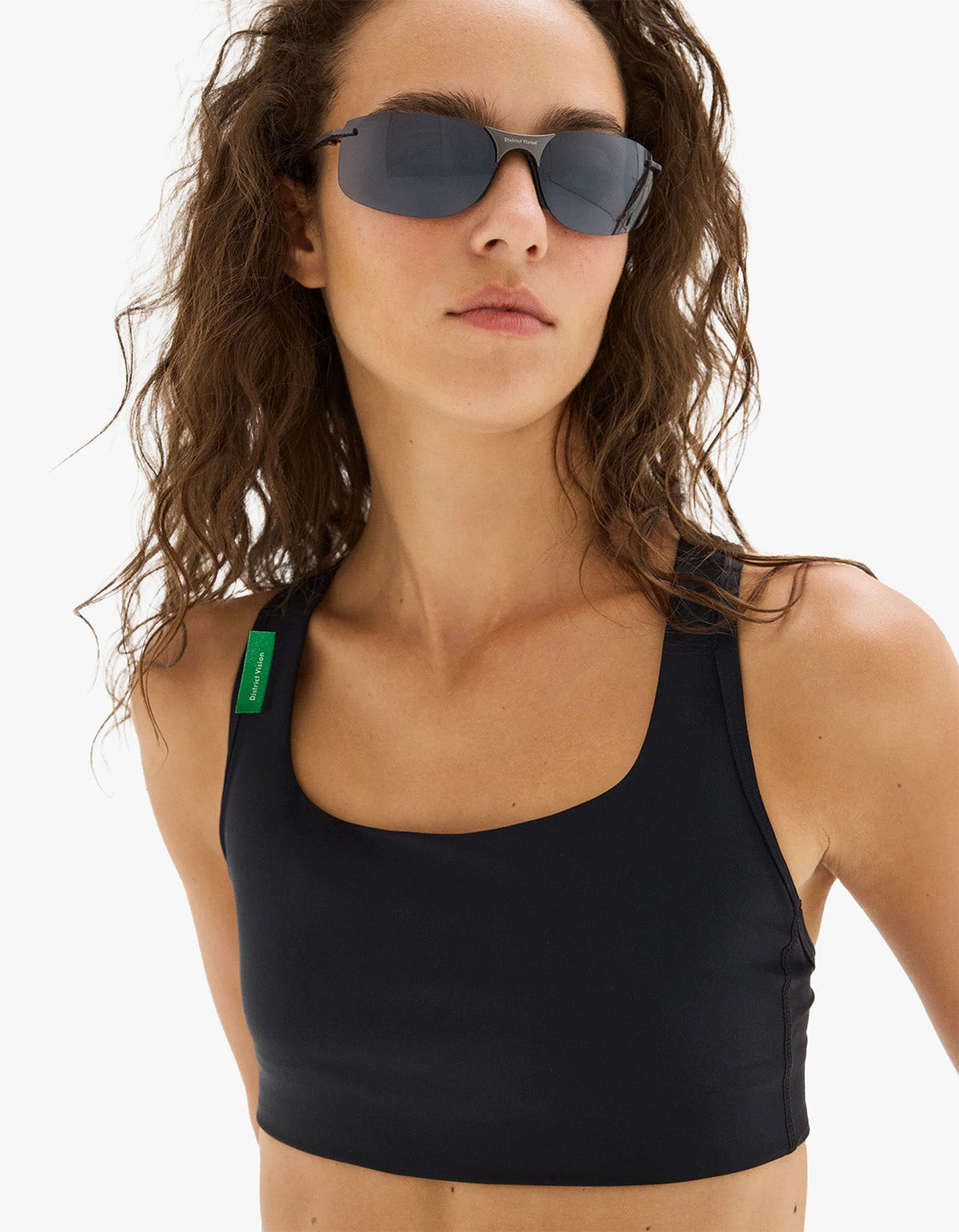 Medium Support Racer-Back Bra in Black by District Vision