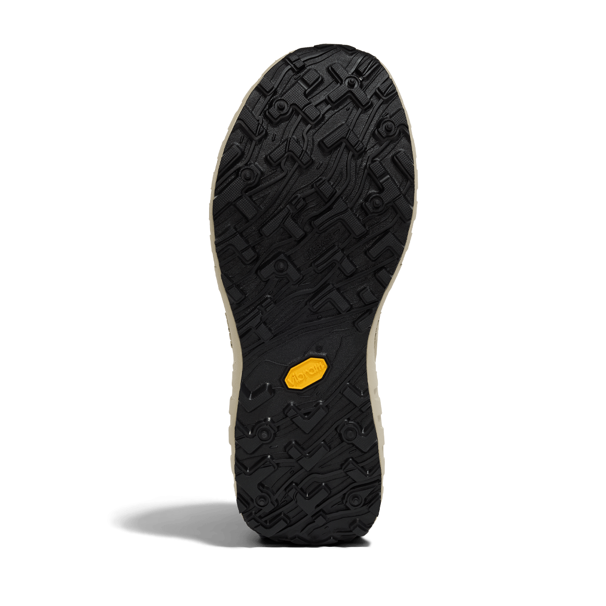Norda 001A trail running shoe in Almond, angled view