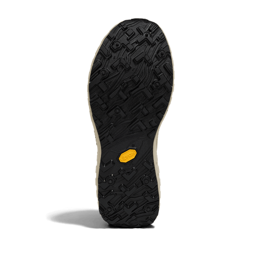 Norda 001A trail running shoe in Almond, angled view