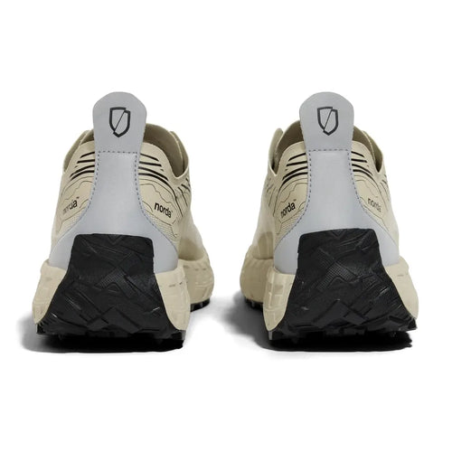 Norda 001A trail running shoe in Almond, back view