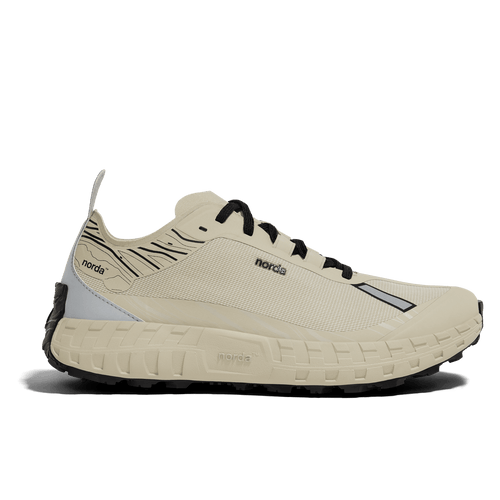 Norda 001A trail running shoe in Almond, front view