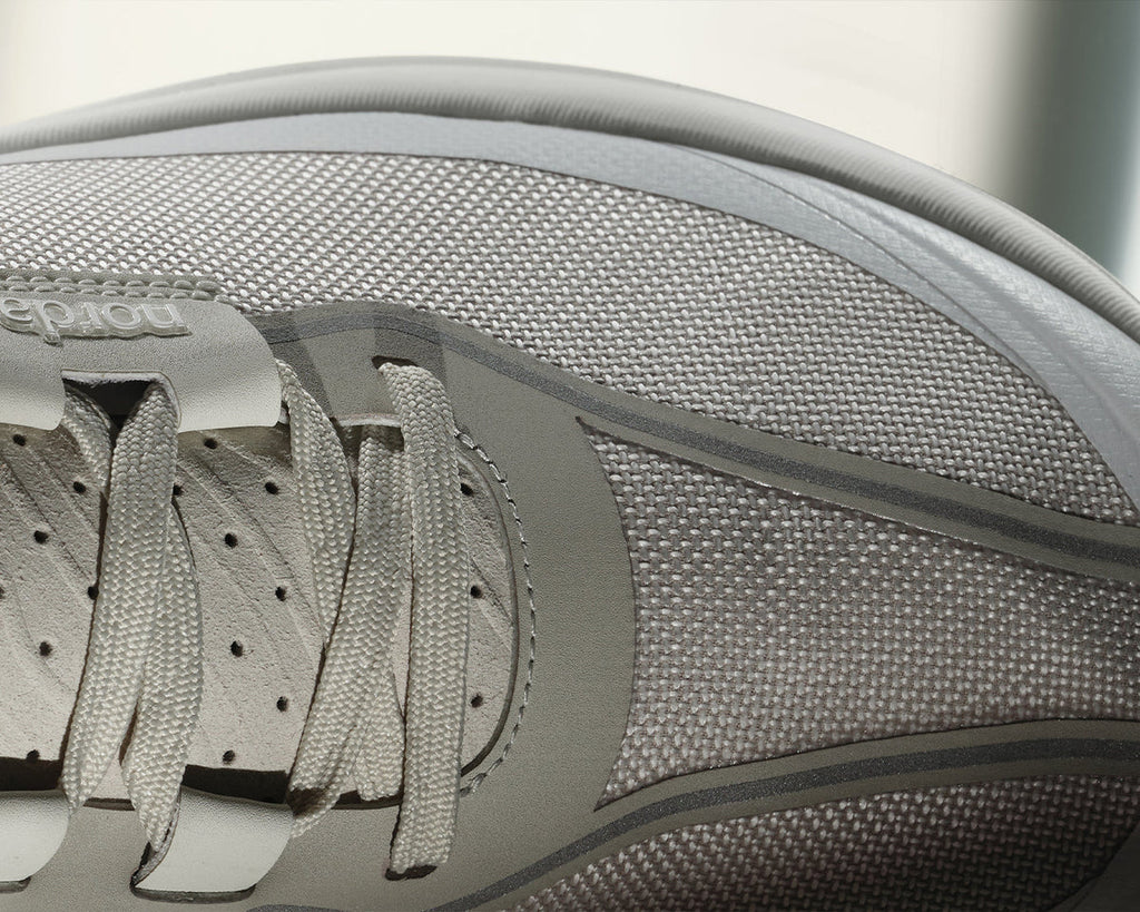 Norda 005 trail running shoe, toe cap detail