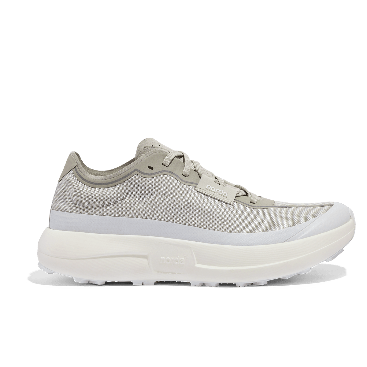 Norda 005 trail running shoe in Neve, front view