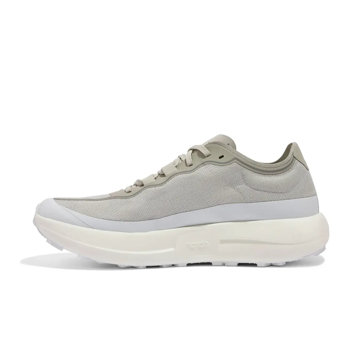 Norda 005 trail running shoe in Neve, side view
