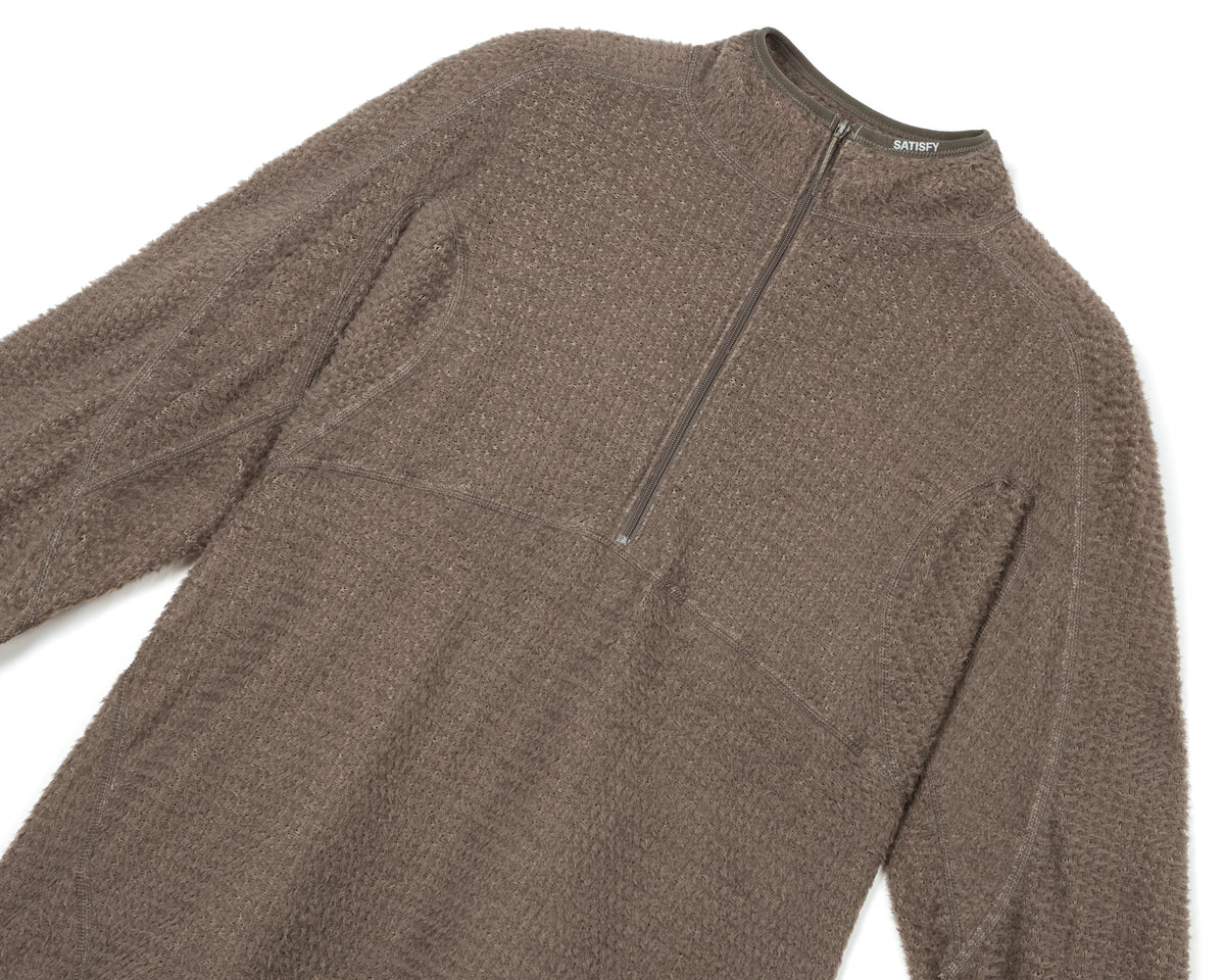 FuzzFleece AD Half-Zip in Falcon by Satisfy, detail