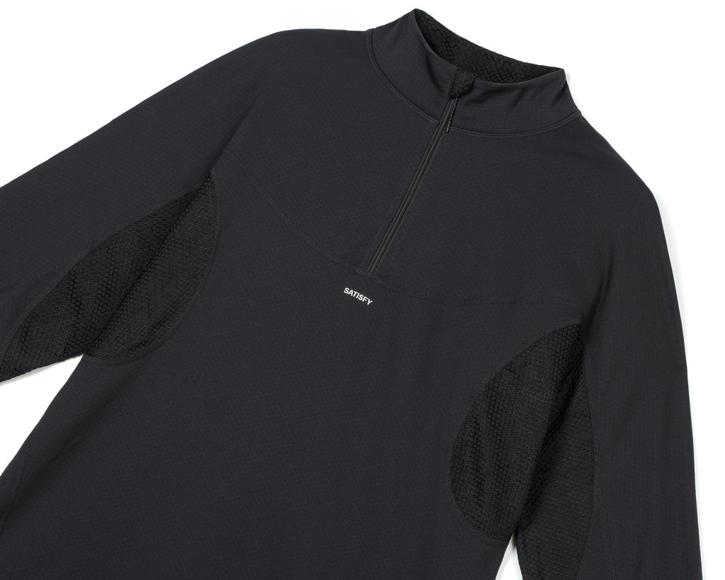 Fuzzfleece Octa Half-Zip Long Tee Black by Satisfy, side