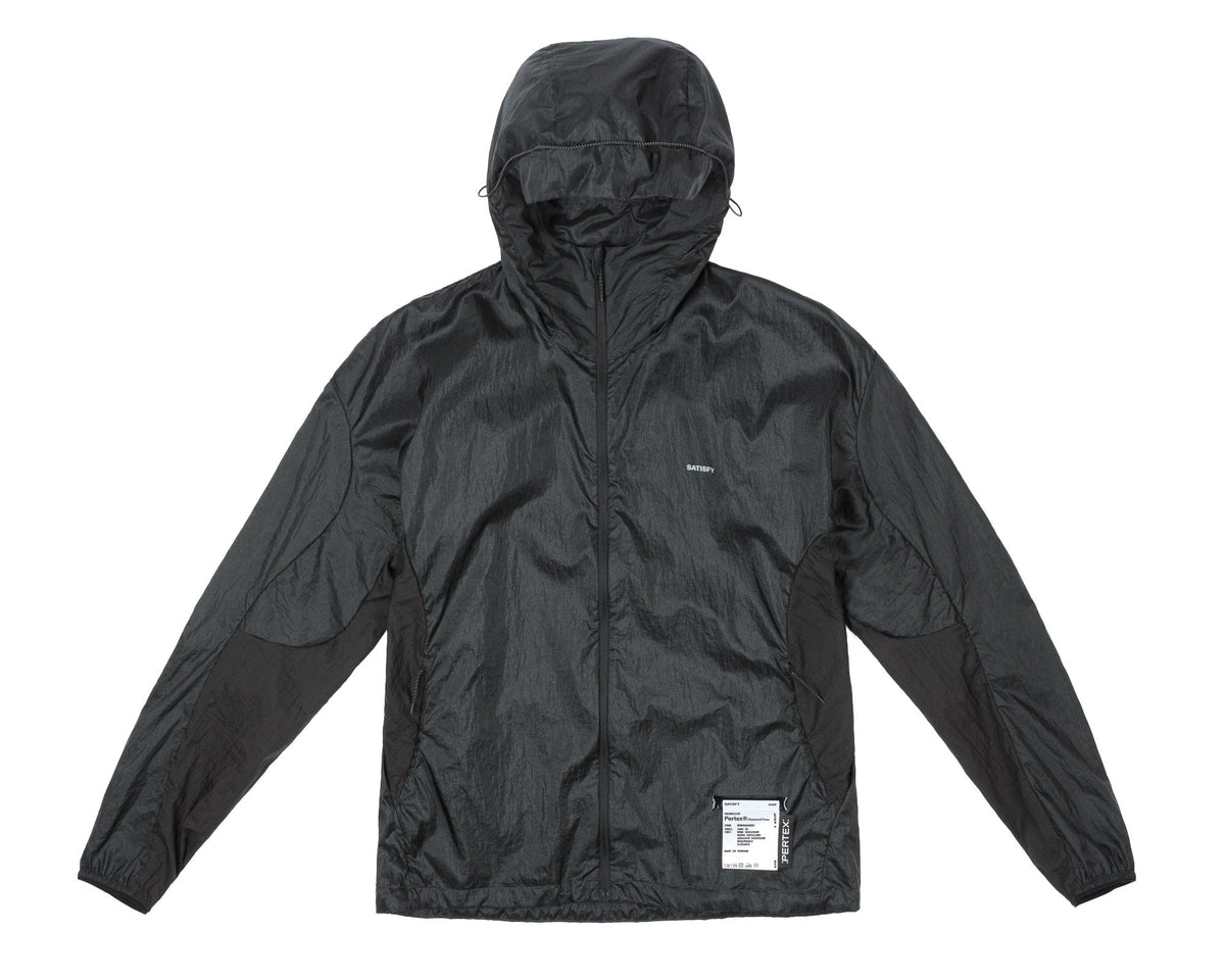 Pertex Diamond Fuse Windbreaker Black by Satisfy, front